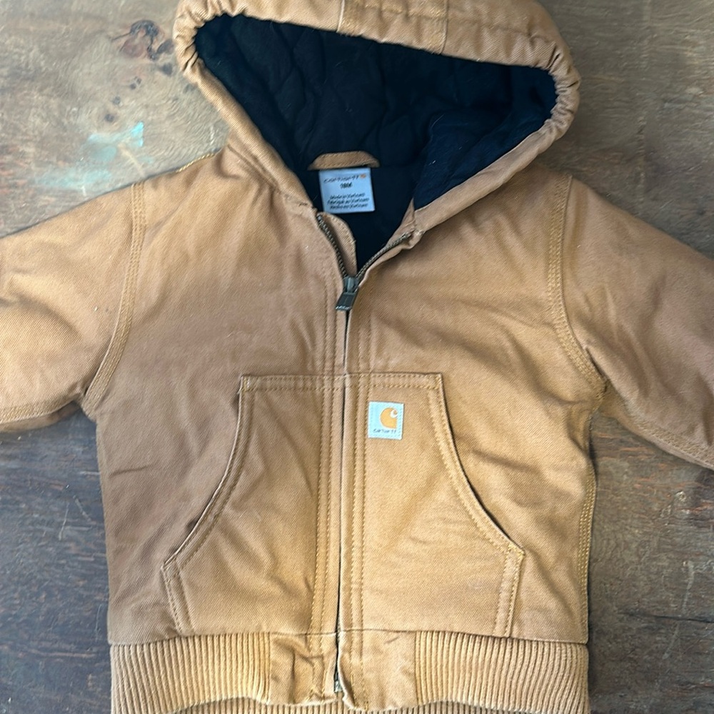 18 month Carhartt Canvas Insulated Hooded Active Jacket